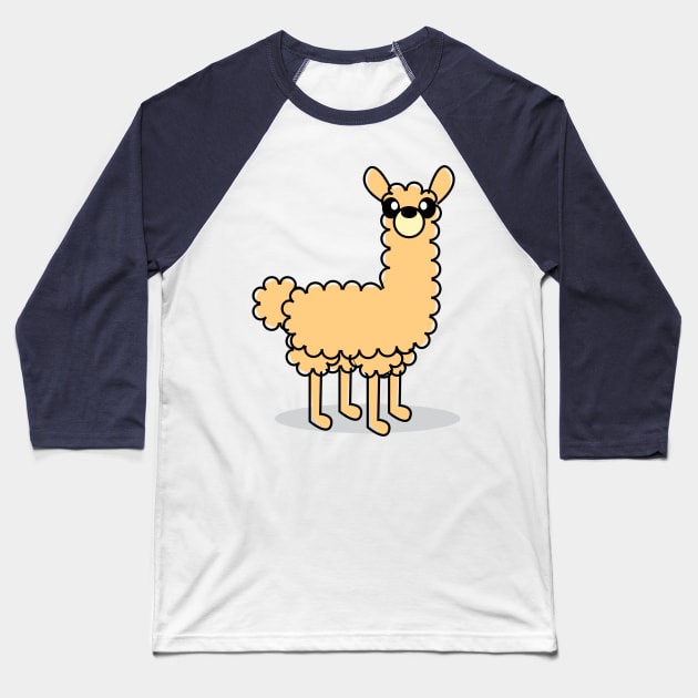 Cute Llama Character Baseball T-Shirt by JakeRhodes